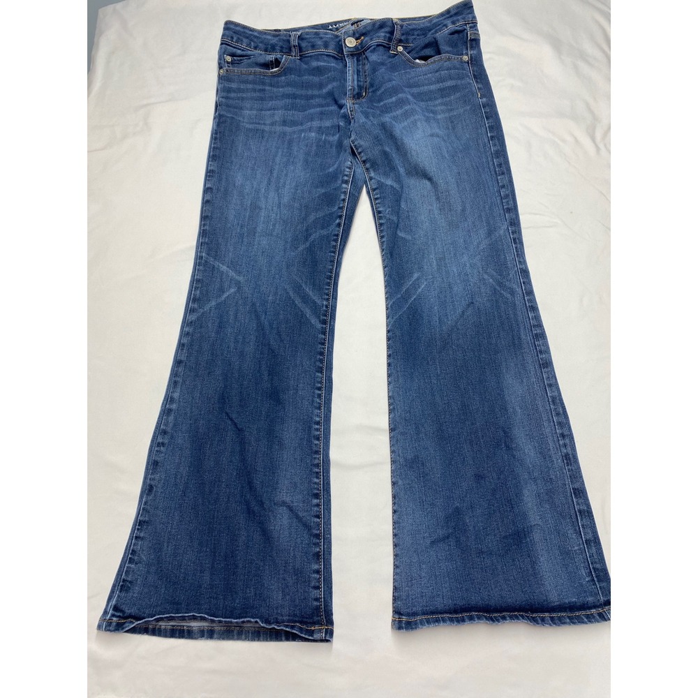 American Eagle Favorite Boyfriend Jeans Womens 14 Short Blue Medium Wash Flare